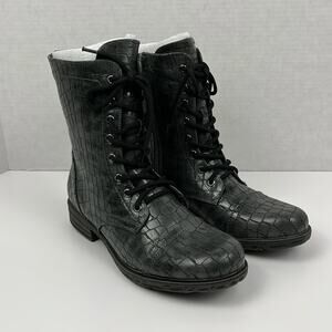 Volatile Boots Underground Charcoal Gray.  9 Inch.  7.5.  Faux Leather Embossed